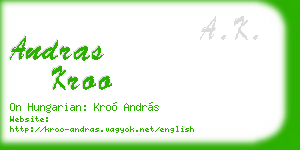 andras kroo business card